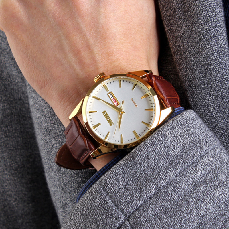 Skmei 9073GDWT-B Gold-White men