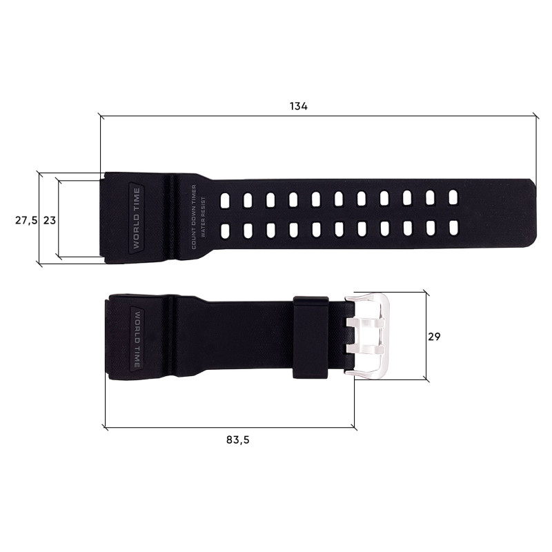 Ремешок для Skmei 1356/1358/1680BK Black