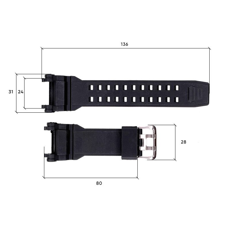 Ремінець для годинника Skmei 1343BK Black