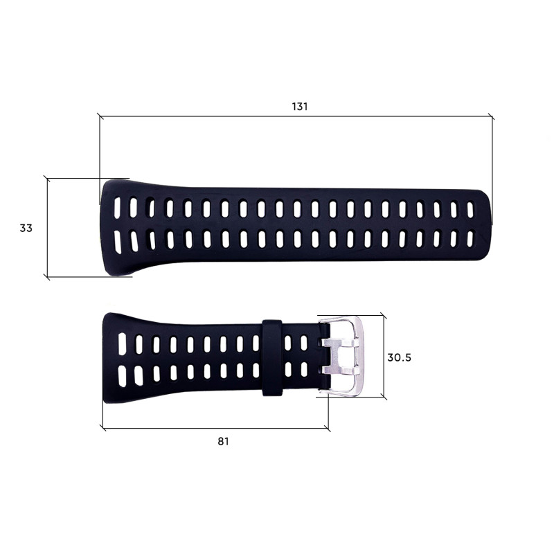Ремешок для часов Skmei 1251/1250/1360/1167BK Black