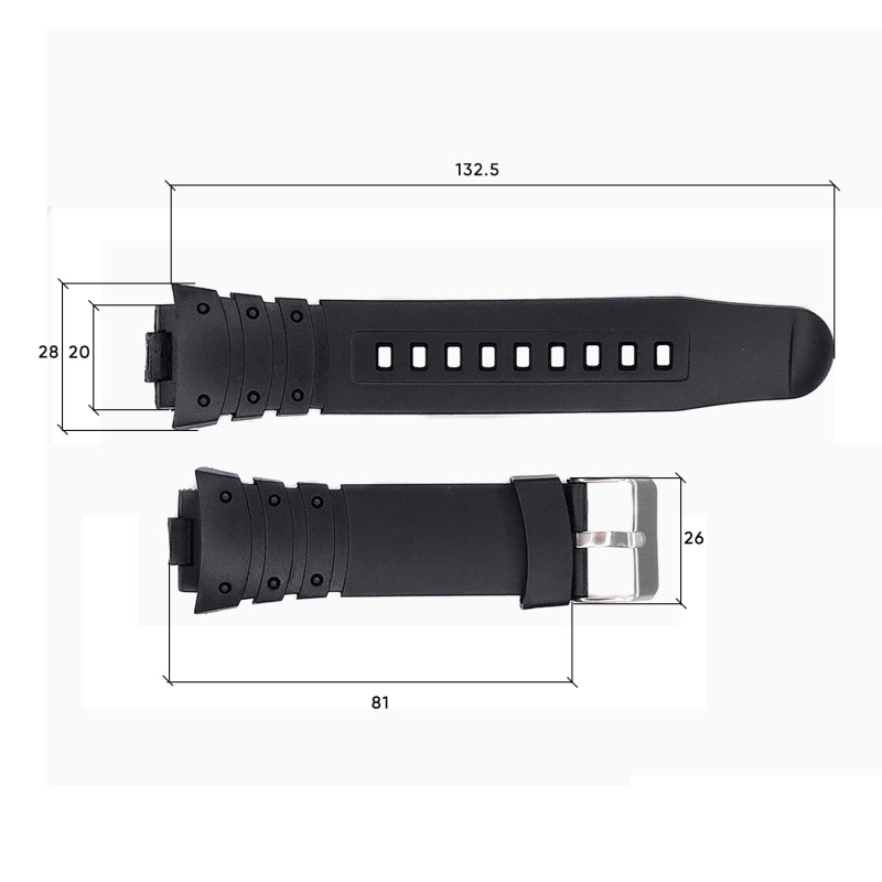 Ремінець для годинника Skmei 1068/1301/1231/1560/1820BK Black
