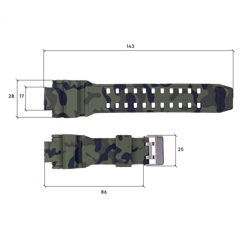 Ремінець для годинника Skmei 1617CMGN Camo Green