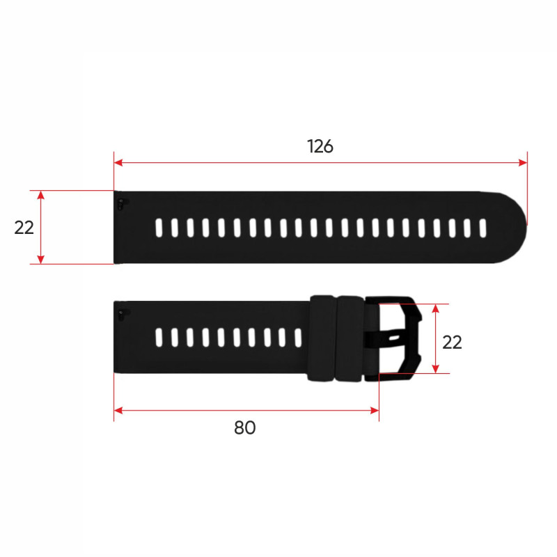 Ремінець для смарт годинника Modfit Base T2 Black