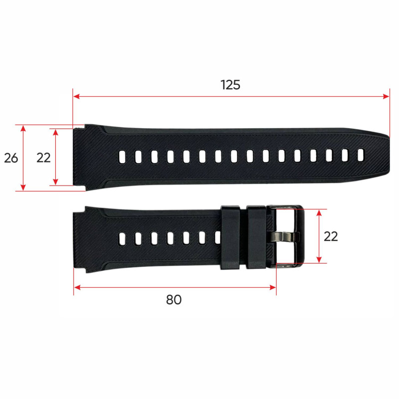 Ремінець для смарт годинника C22 Black
