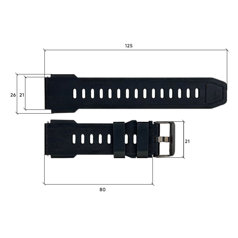 Ремінець для смарт годинника C25 Black
