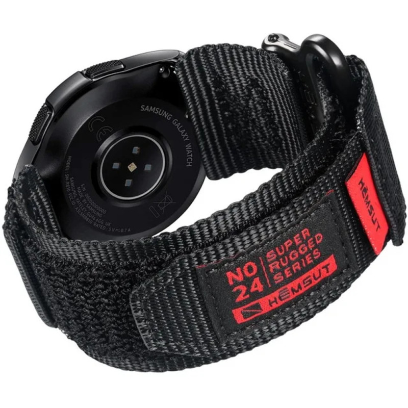 Ремінець для годинника Hemsut HGA121 Super Strong Nylon Black 22 mm