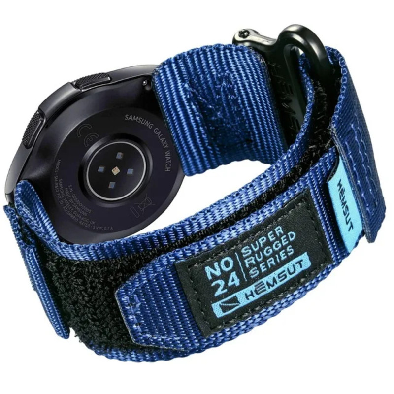 Ремінець для годинника Hemsut HGA121 Super Strong Nylon Blue 22 mm
