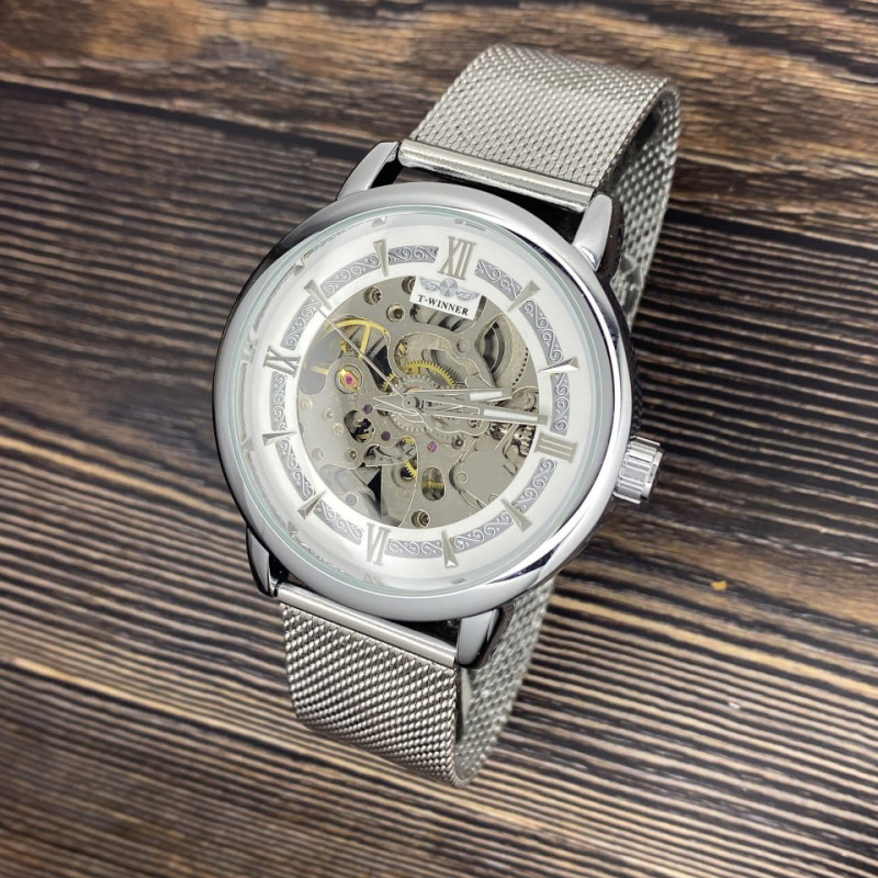Forsining 8173 Gold-White Mesh