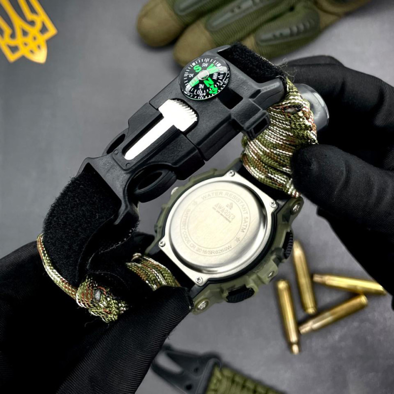 Awarder 005 Тризуб золото Camo Green Паракордовий ремінець Camo Green