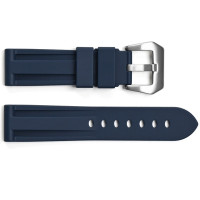 Ремінець для годинника 3001 Silicone Blue-Silver 24 мм.