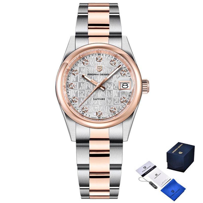 Pagani Design PD-1794L Silver-Rose Gold-White