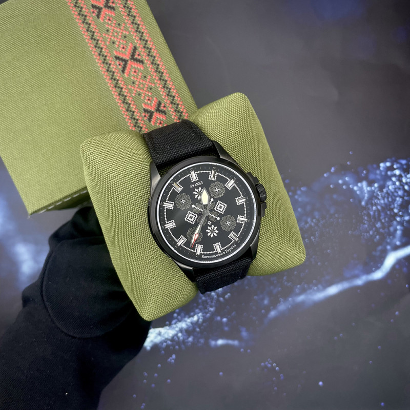 Awarder Embroidery Black-Army Green Black Battery 10ATM