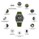 Awarder Embroidery Black-Red Khaki Automatic 10ATM