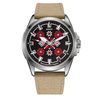 Awarder Embroidery Silver-Red Khaki Battery 10ATM