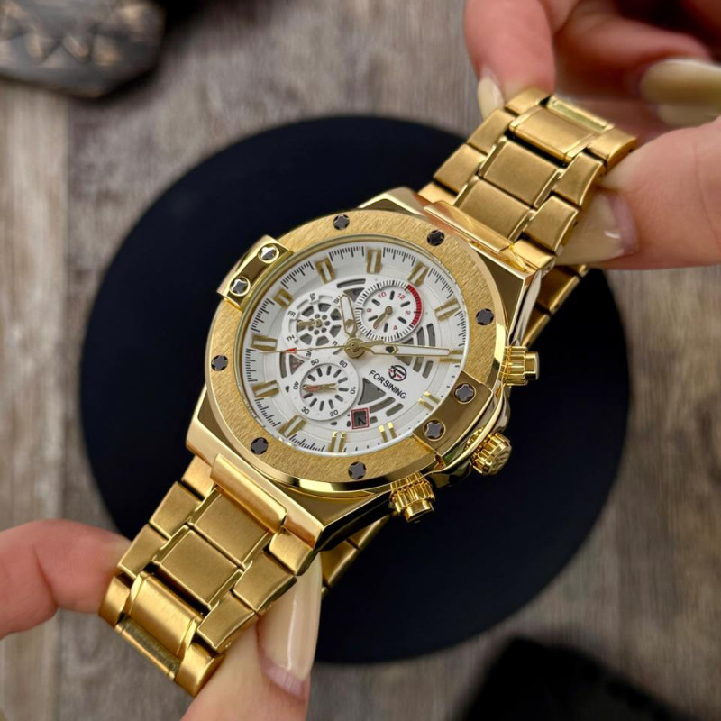 Forsining 6914 Gold-White Steel