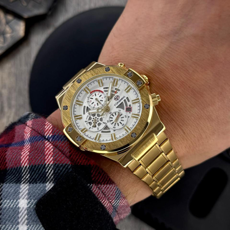 Forsining 6914 Gold-White Steel