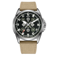 Awarder Embroidery Silver-Army Green Khaki Battery 10ATM