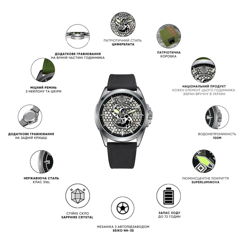 Awarder Cossack Black-Black Automatic 10ATM