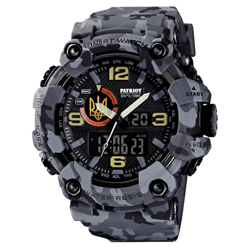 Patriot 002CMGYUAGD Тризуб золото Сірий камуфляж + Коробка.