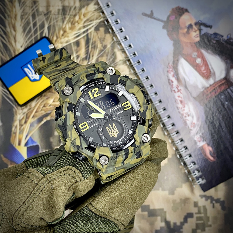 Patriot 004CMGRUAGD Тризуб золото Зелений камуфляж + Коробка.