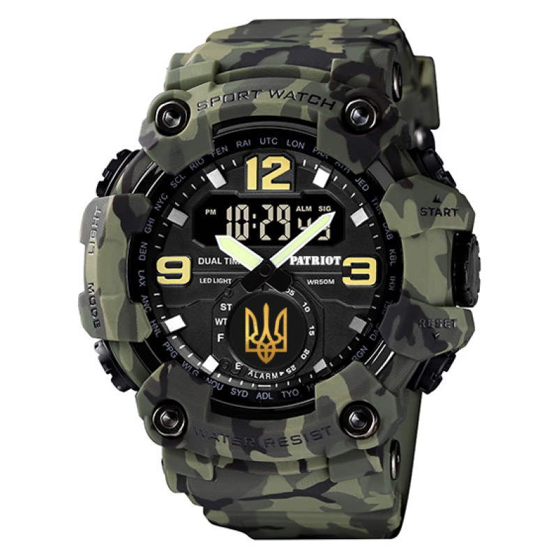Patriot 004CMGRUAGD Тризуб золото Зелений камуфляж + Коробка.
