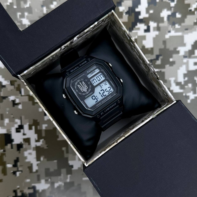 Patriot 010BKUASI Тризуб срібло Чорні + Коробка.
