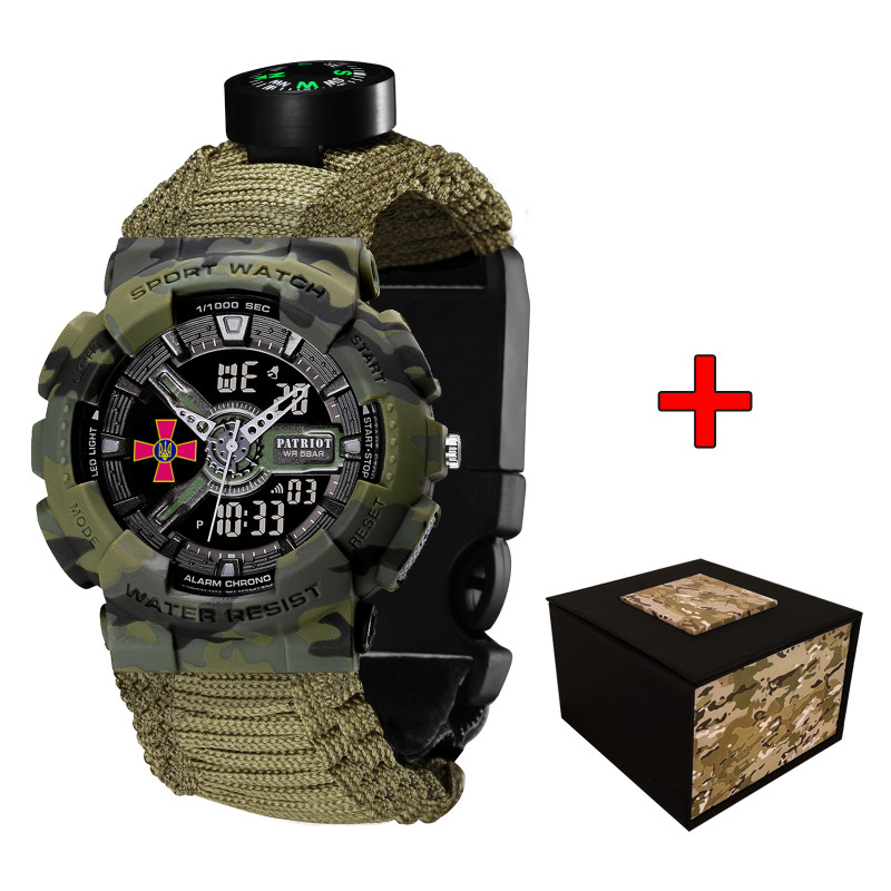 Patriot 005CMGRSU ЗСУ Зелений камуфляж Паракордовий ремінець Army Green + Коробка.