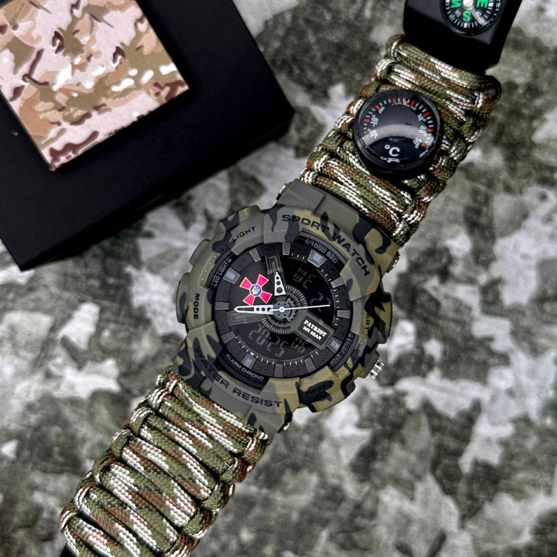 Patriot 005CMGRSU ЗСУ Зелений камуфляж Паракордовий ремінець Camo Green + Коробка.