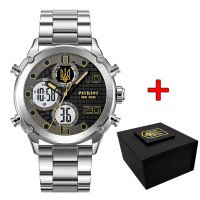 Patriot 017 Тризуб Золото Silver-Black-White Steel