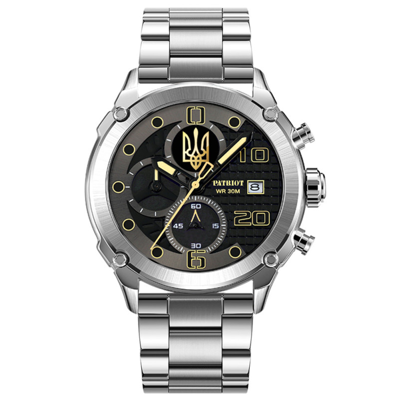 Patriot 016 Тризуб золото Silver-Black Steel